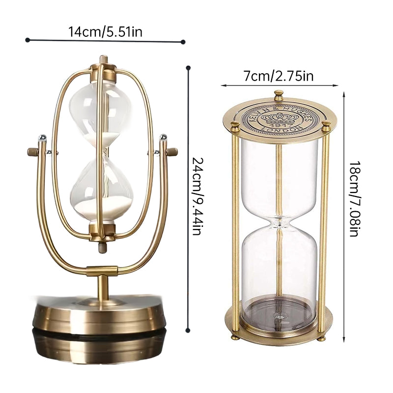 Vintage Metal Hourglass Bottle Sand Clock-Free Shipping
