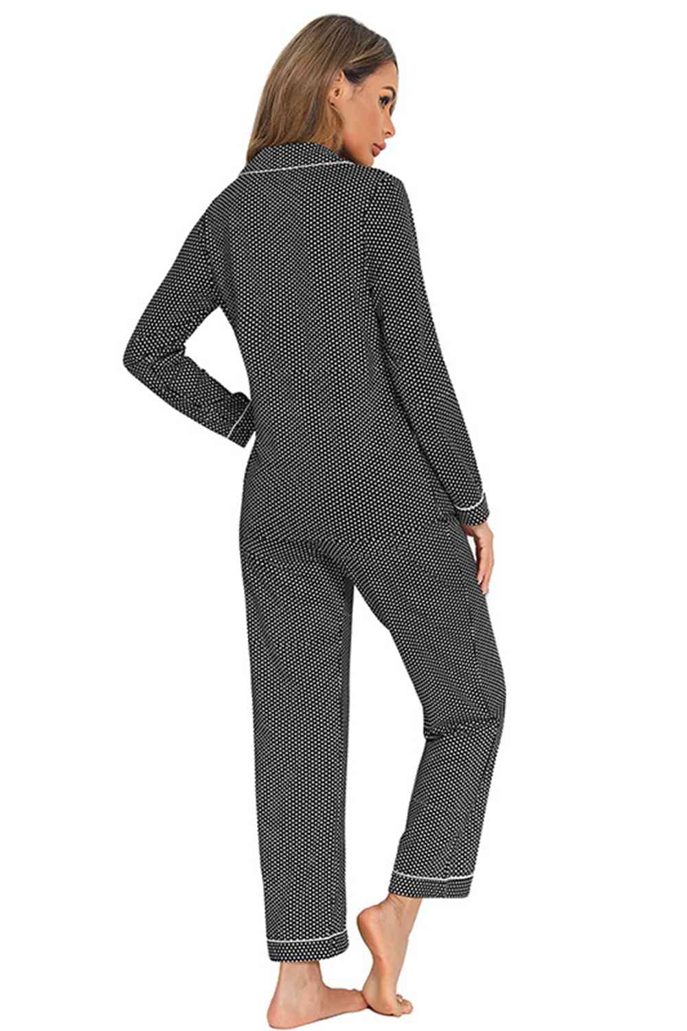 Collared Neck Loungewear Set with Pocket - aurelia-clothing-8955