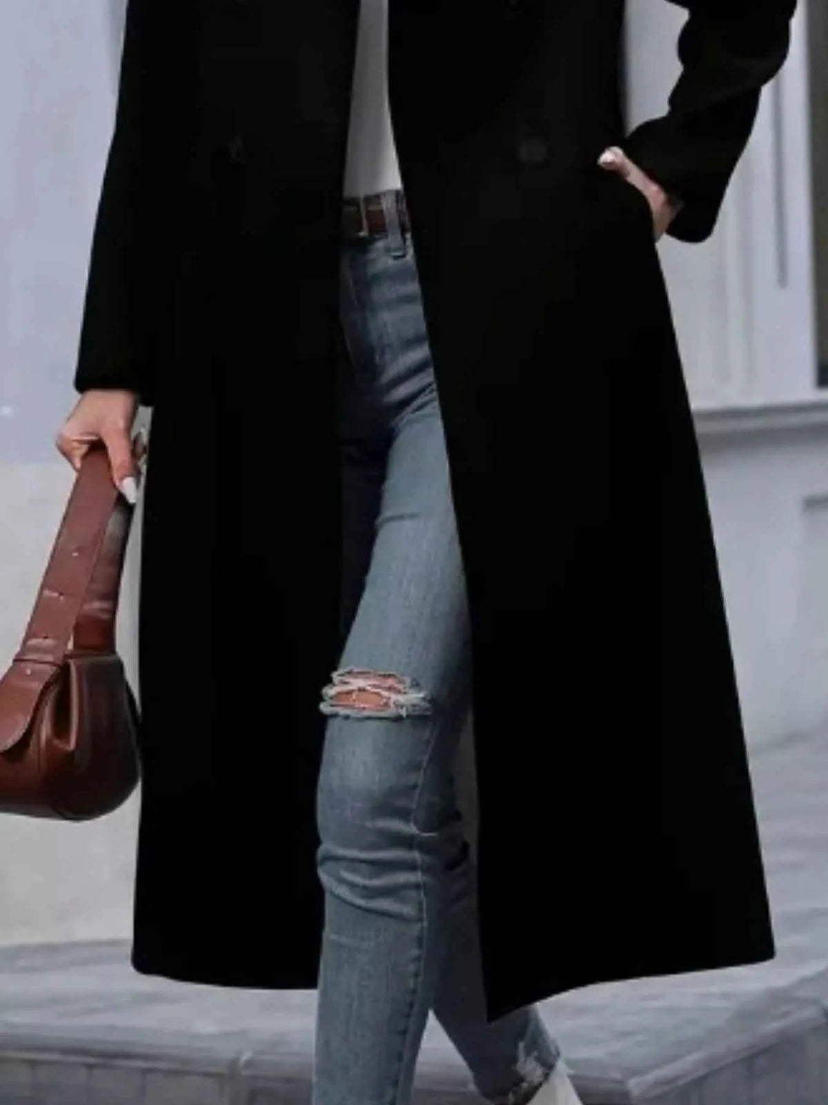 Double-Breasted Longline Overcoat-Free Shipping - aurelia-clothing-8955