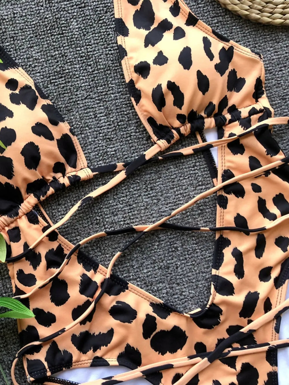 Lace-Up Backless Plunge One-Piece-Free Shipping - aurelia-clothing-8955