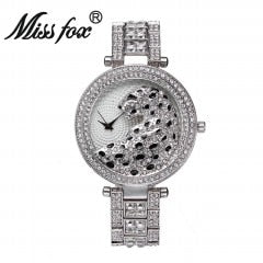 MISSFOX V227 Women Quartz Watch Fashion Bling Casual Ladies Watch Female Quartz Gold Watch Crystal Diamond Leopard For Women Clock - Free Shipping - aurelia-clothing-8955