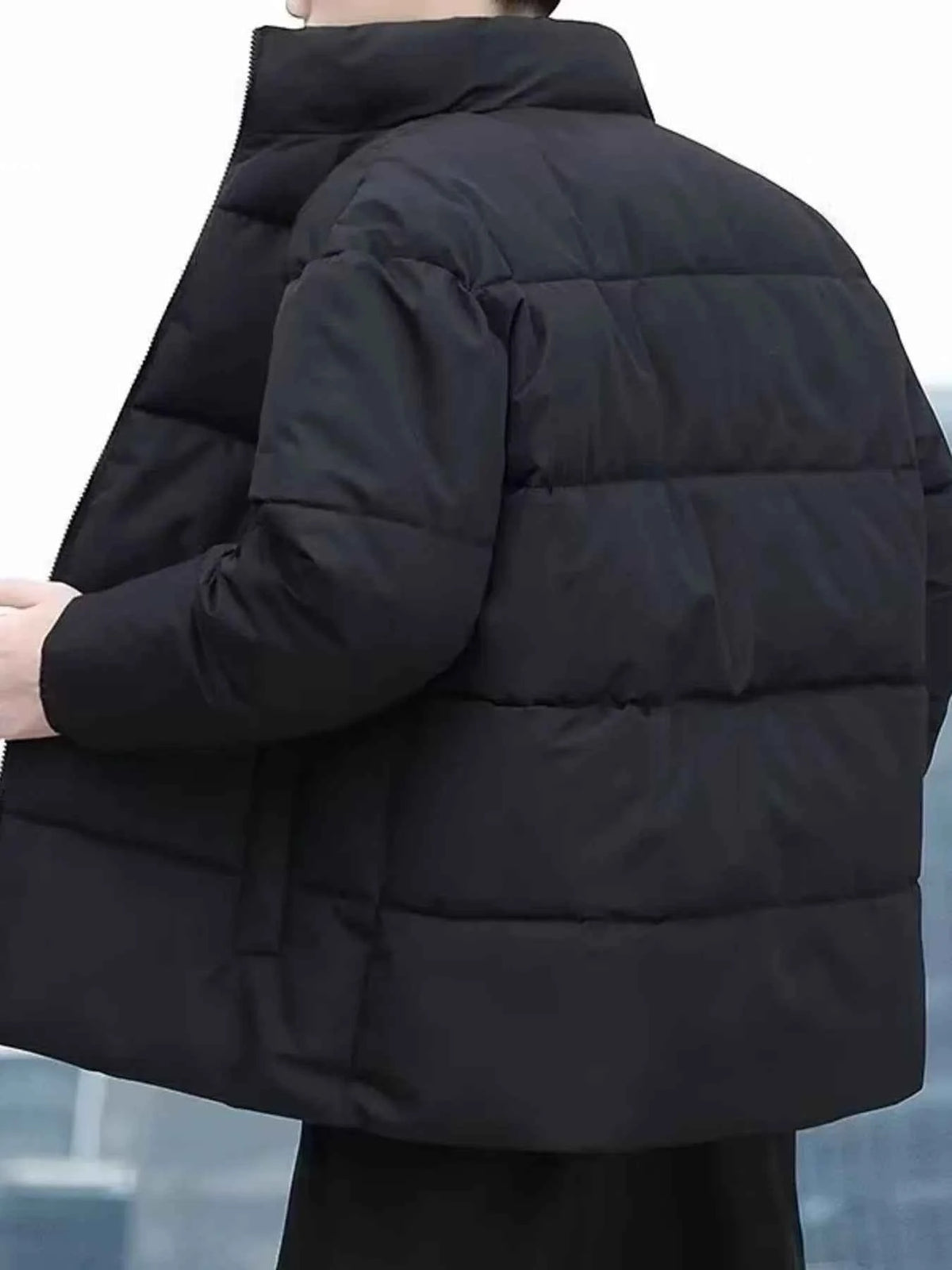 Mens Plus Size Quilted Zip Up Winter Coat - Free Shipping - aurelia-clothing-8955
