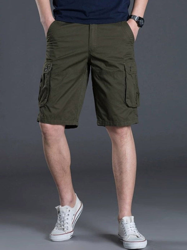 New Thin Workwear Shorts Solid Color Loose Multi-Pocket Straight Casual Pants - Free Shipping - aurelia-clothing-8955