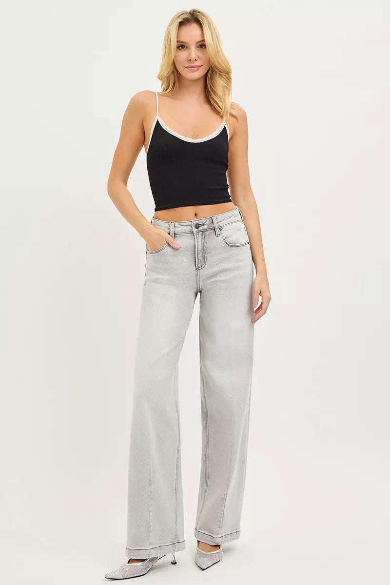 RISEN Slouchy Baggy Jeans with Contrast Stitching-Free Shipping - aurelia-clothing-8955