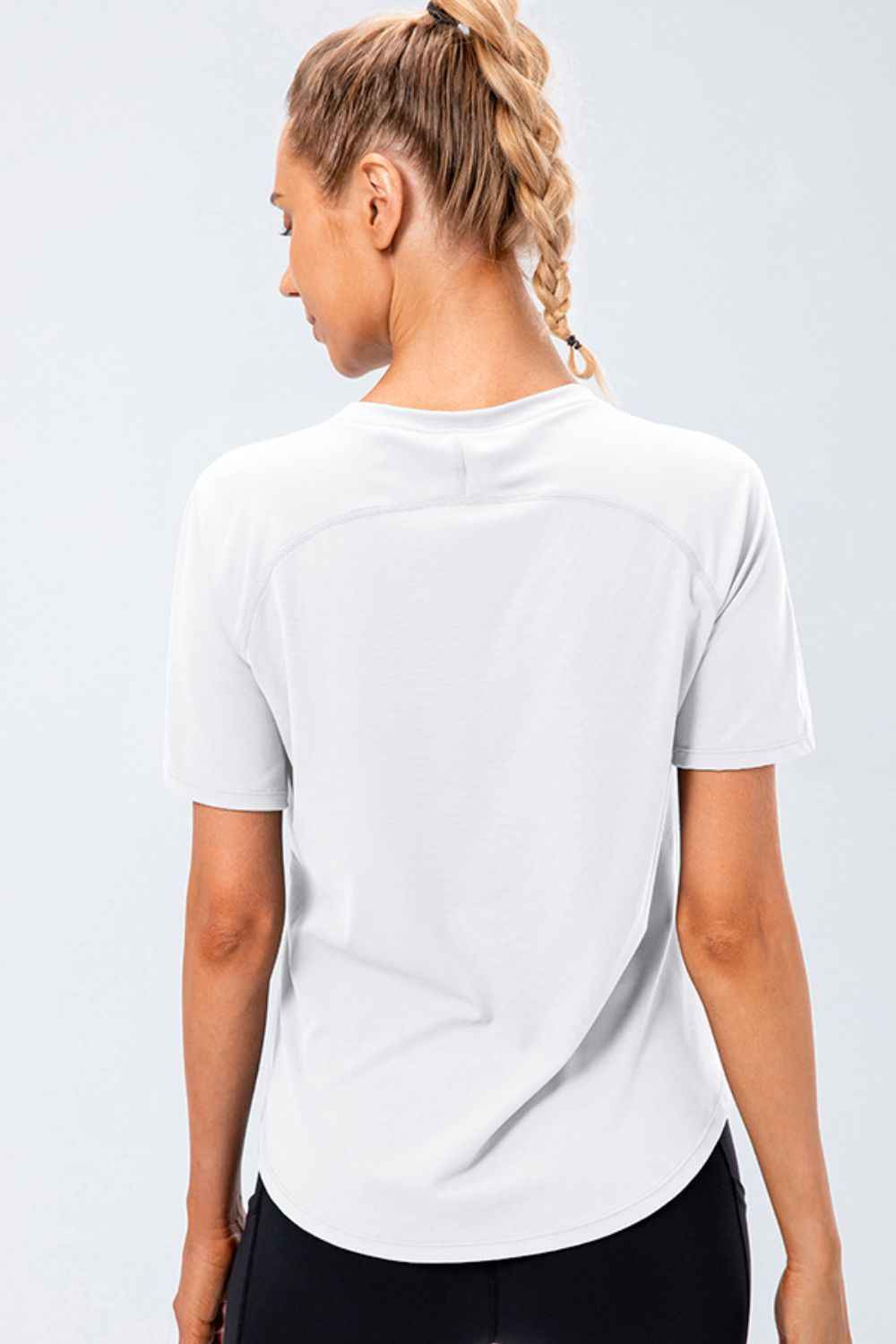 Round Neck Raglan Sleeve Active Tee - aurelia-clothing-8955