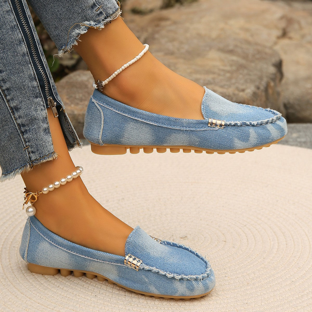 Round Toe Flat Loafers - aurelia-clothing-8955