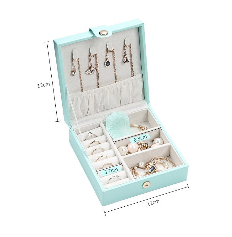 Single-Layer PU Simple Jewelry Storage Box Creative Portable Jewelry Box Earrings Ring Small Jewelry Box - Free Shipping - aurelia-clothing-8955