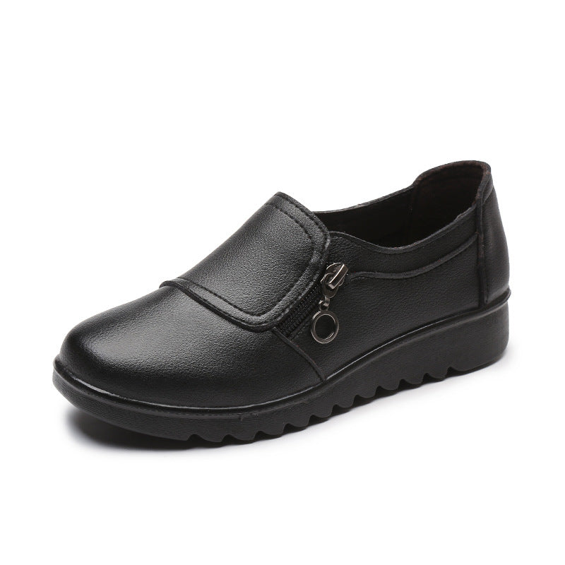 Single Shoes Womens Spring And Autumn New Middle Age And Elderly Womens Shoes Leather Shoes Grandma Shoes Ins Elderly Shoes - Free Shipping - aurelia-clothing-8955