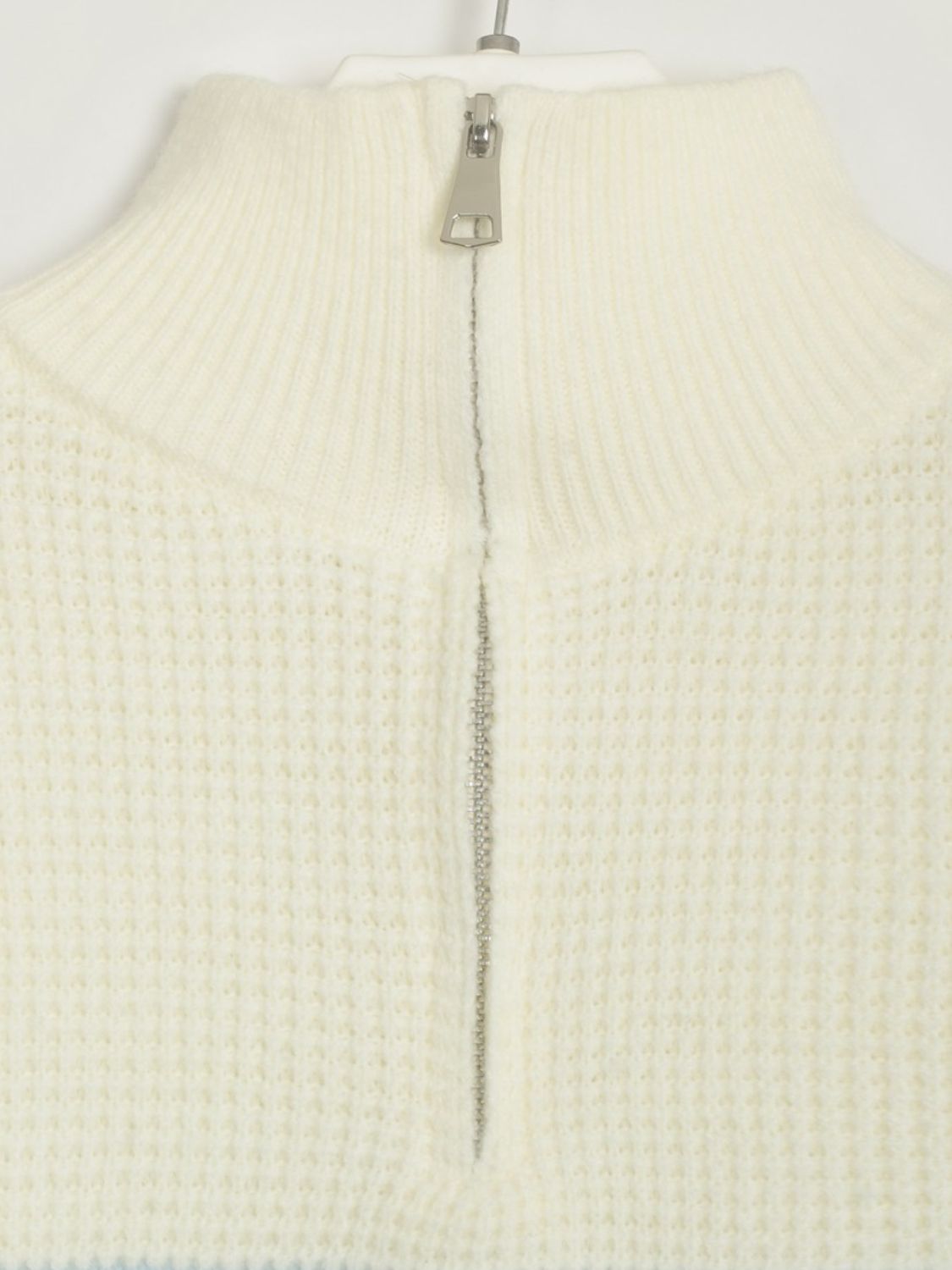 Striped Half Zip Long Sleeve Sweater - aurelia-clothing-8955