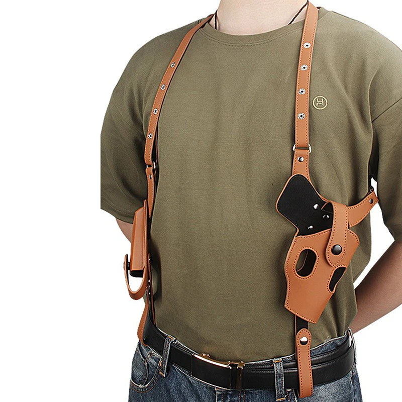 Tactical Concealed Gun Holster Military Leather Underarm Gun Shoulder Bag Hunting 1911 Glock Pistol Right Hand Hidden Holster - Free Shipping - aurelia-clothing-8955