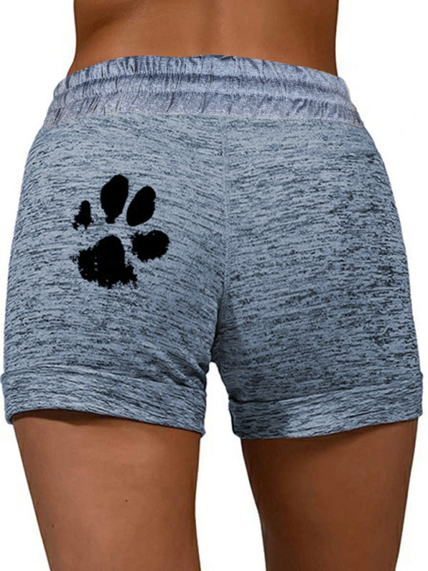 Womens printed bottoming quick-drying shorts yoga pants casual sports waist elastic shorts - Free Shipping - aurelia-clothing-8955