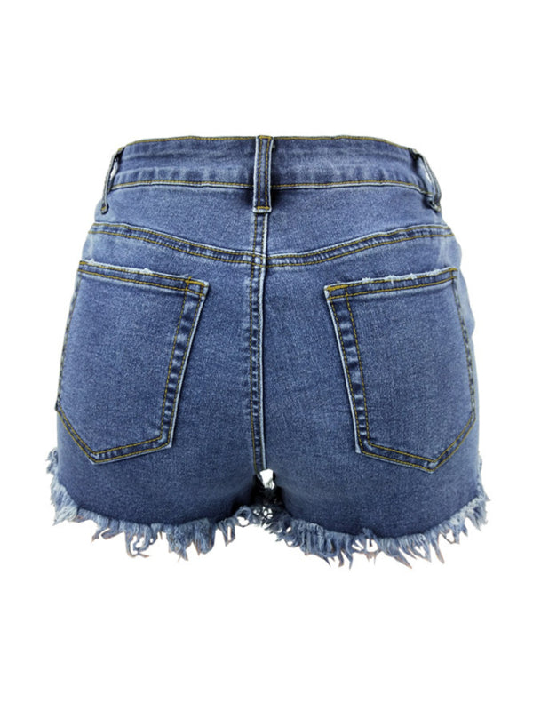 Women's Casual Tassel High Waist Denim Shorts - Free Shipping - Aurelia Clothing