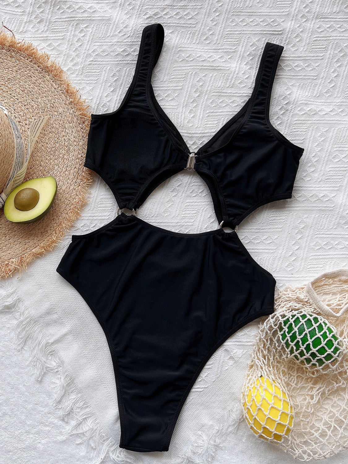 Cutout Plunge One-Piece Swimwear - aurelia-clothing-8955