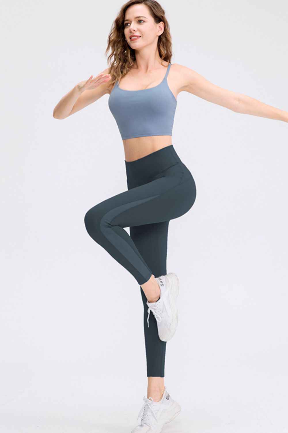 Wide Waistband Slim Fit Long Sports Pants - aurelia-clothing-8955