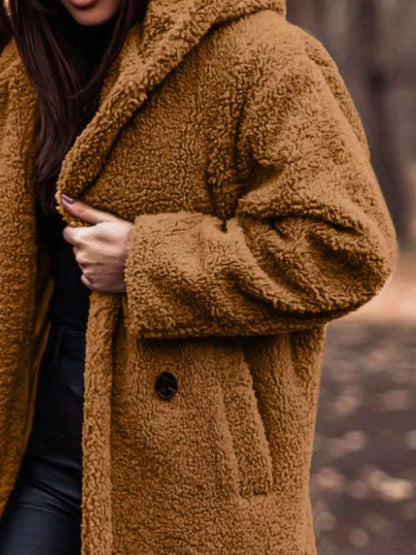 Teddy Bear Hooded Longline Outerwear-Free Shipping