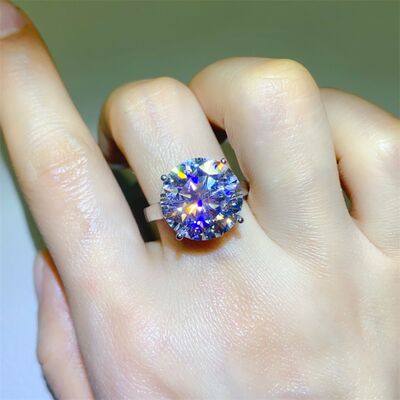 10 Carat Moissanite 925 Sterling Silver Ring - aurelia-clothing-8955