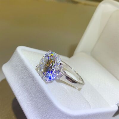10 Carat Moissanite 925 Sterling Silver Ring - aurelia-clothing-8955