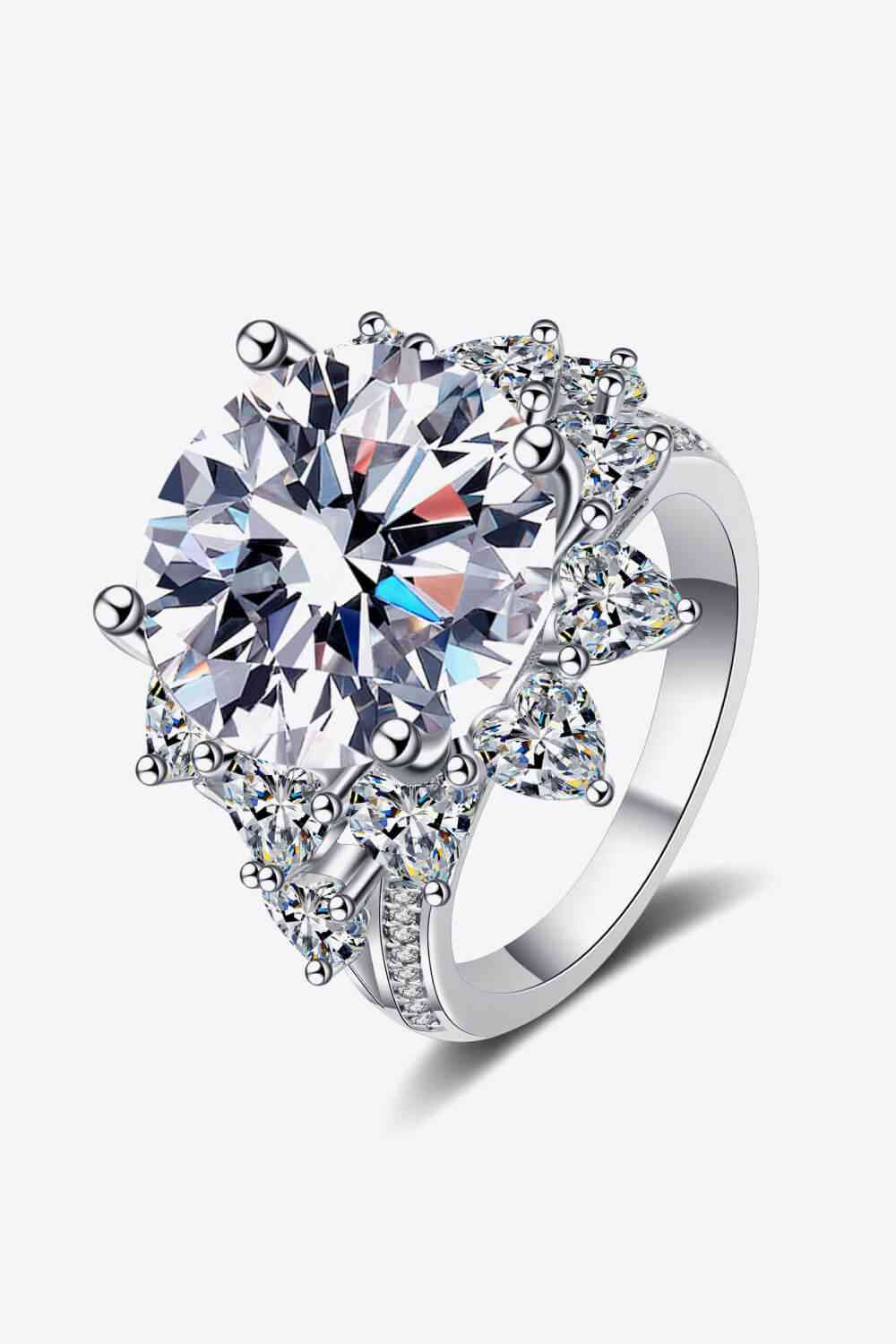 10 Carat Moissanite Flower-Shaped Ring - aurelia-clothing-8955