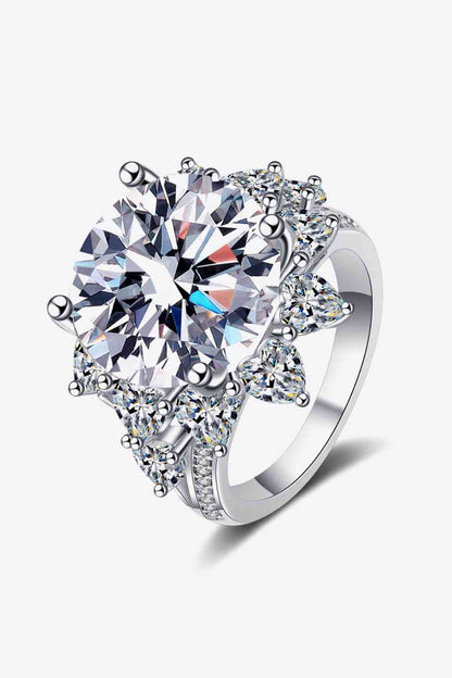 10 Carat Moissanite Flower-Shaped Ring - aurelia-clothing-8955