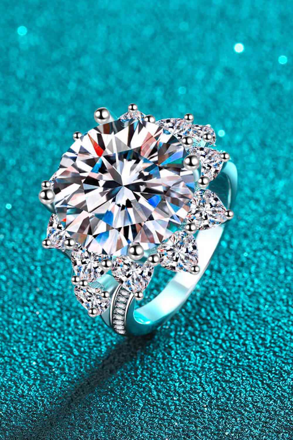 10 Carat Moissanite Flower-Shaped Ring - aurelia-clothing-8955