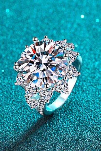 10 Carat Moissanite Flower-Shaped Ring - aurelia-clothing-8955