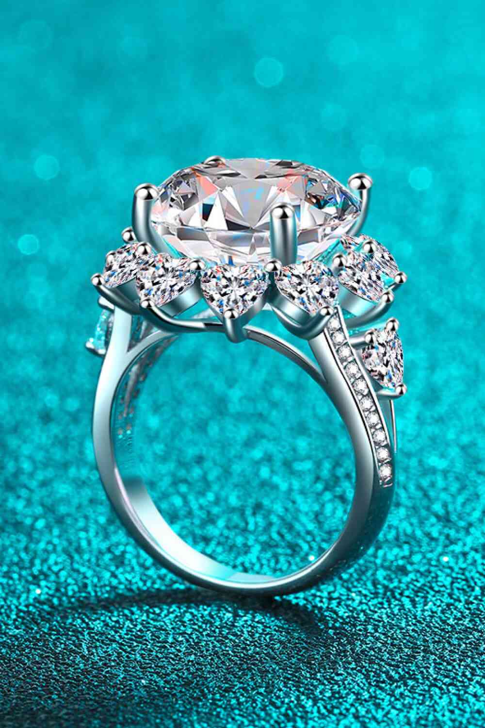 10 Carat Moissanite Flower-Shaped Ring - aurelia-clothing-8955
