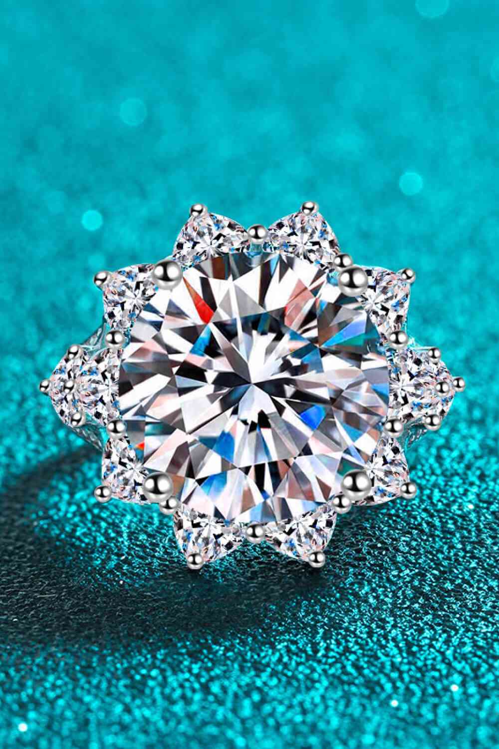 10 Carat Moissanite Flower-Shaped Ring - aurelia-clothing-8955