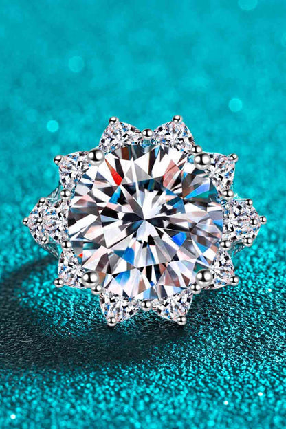 10 Carat Moissanite Flower-Shaped Ring - aurelia-clothing-8955