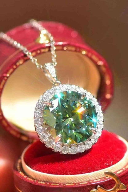10 Carat Moissanite Pendant Platinum-Plated Necklace - aurelia-clothing-8955