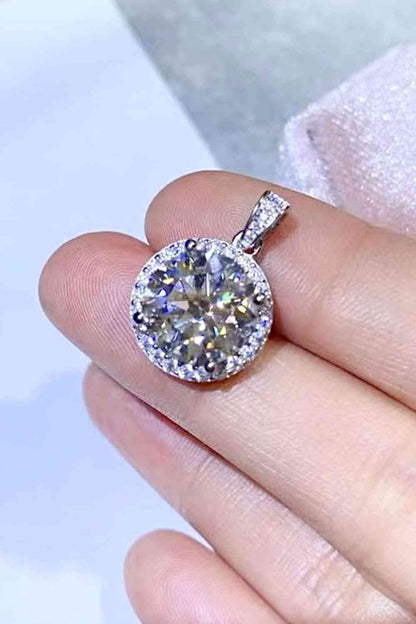 10 Carat Moissanite Pendant Platinum-Plated Necklace - aurelia-clothing-8955