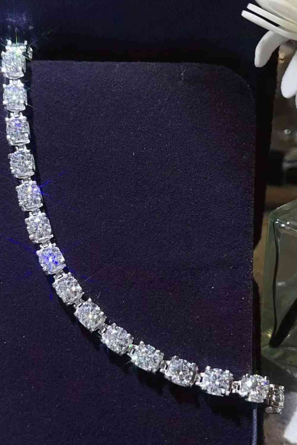 10 Carat Moissanite Platinum-Plated Bracelet - aurelia-clothing-8955