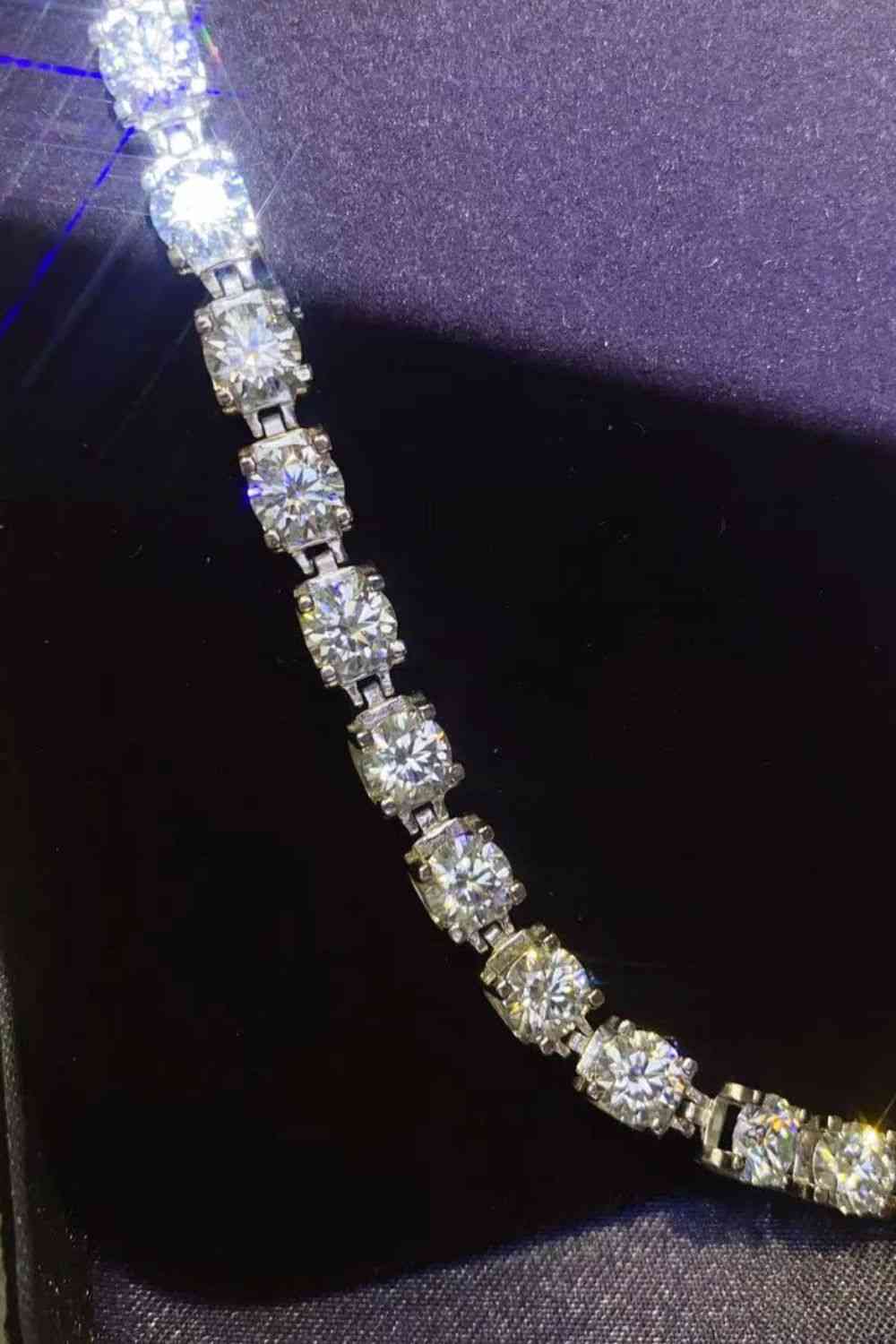 10 Carat Moissanite Platinum-Plated Bracelet - aurelia-clothing-8955