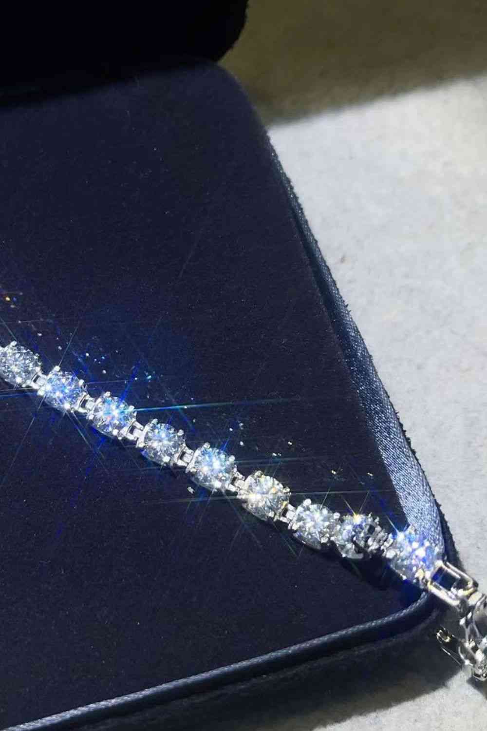 10 Carat Moissanite Platinum-Plated Bracelet - aurelia-clothing-8955