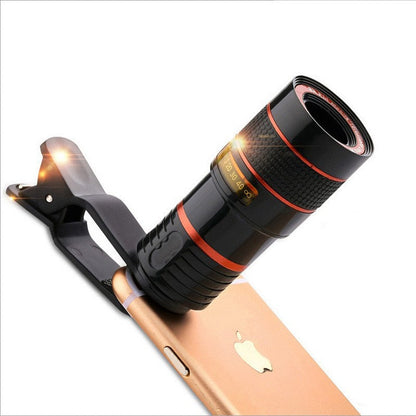 10 in 1 Kits 12x Zoom Telephoto Lens Fish eye Lens Wide Angle Macro Lenses Cell Phone Mobile Tripod - Free Shipping - aurelia-clothing-8955