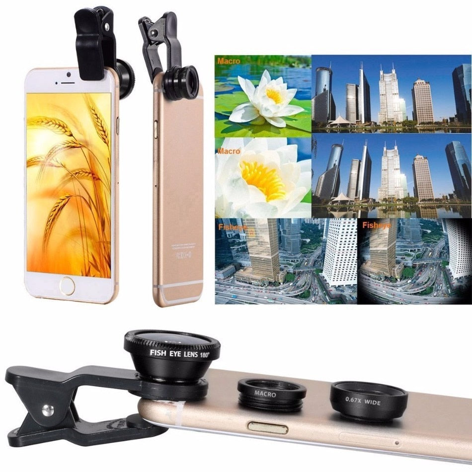 10 in 1 Kits 12x Zoom Telephoto Lens Fish eye Lens Wide Angle Macro Lenses Cell Phone Mobile Tripod - Free Shipping - aurelia-clothing-8955