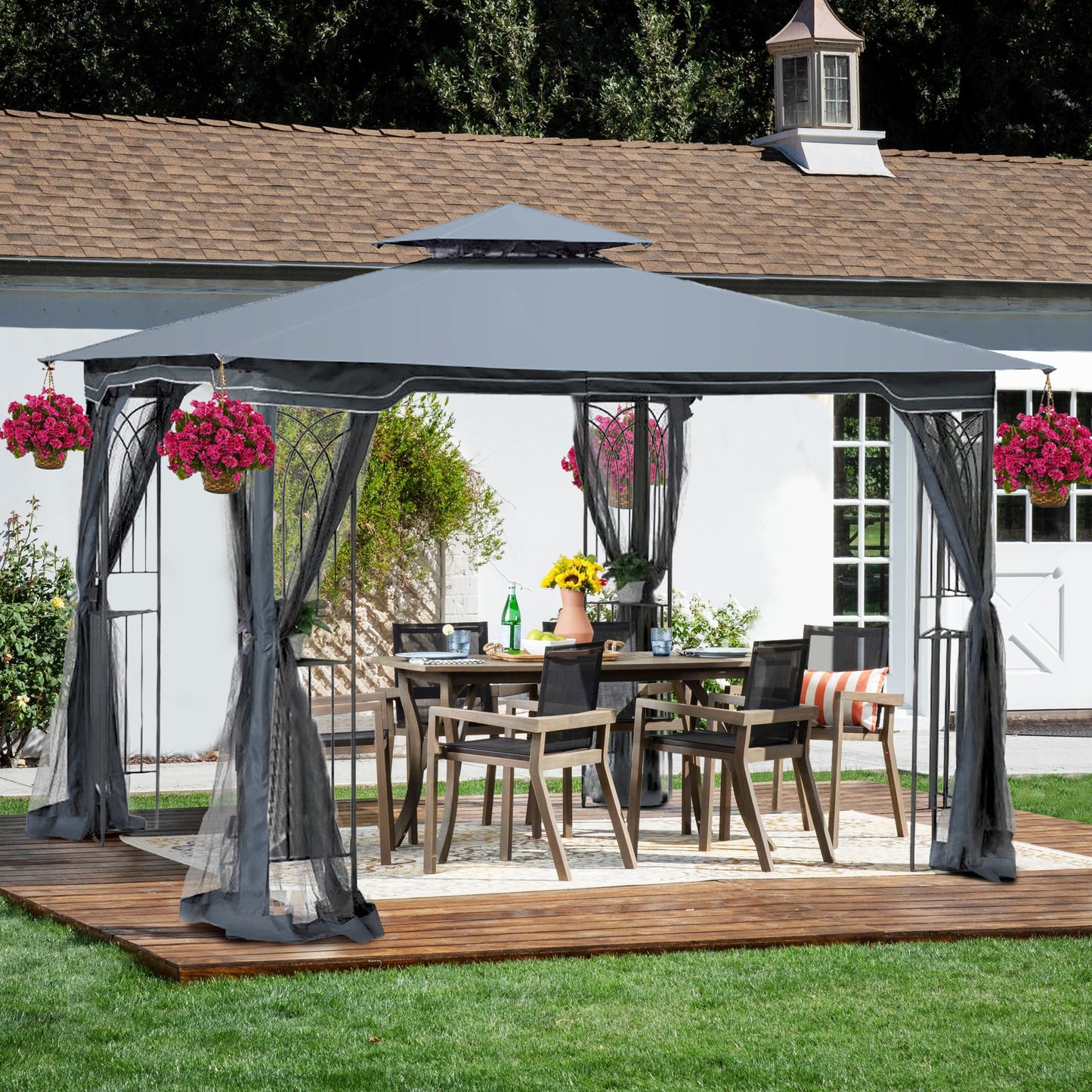 10 x 10 ft Patio Gazebo Tent - Free Shipping - aurelia-clothing-8955