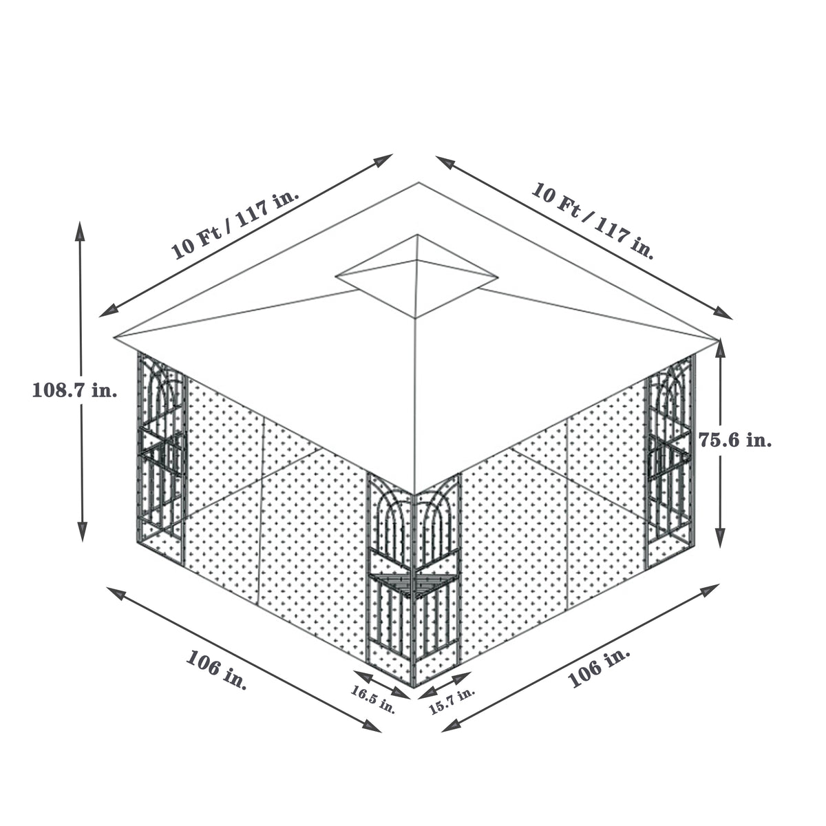 10 x 10 ft Patio Gazebo Tent - Free Shipping - aurelia-clothing-8955