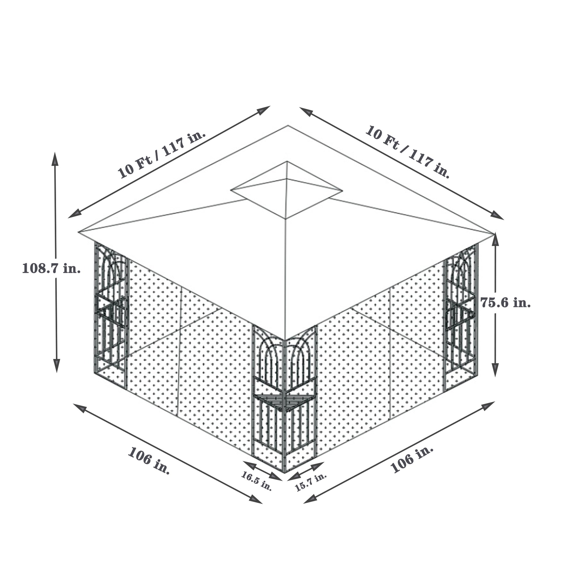 10 x 10 ft Patio Gazebo Tent - Free Shipping - aurelia-clothing-8955