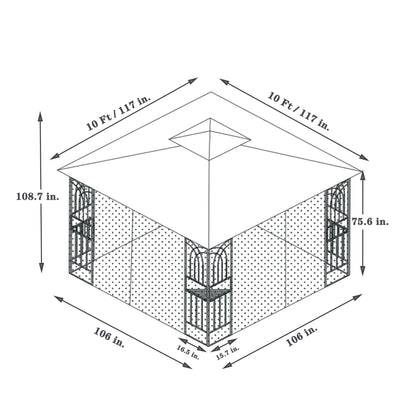10 x 10 ft Patio Gazebo Tent - Free Shipping - aurelia-clothing-8955