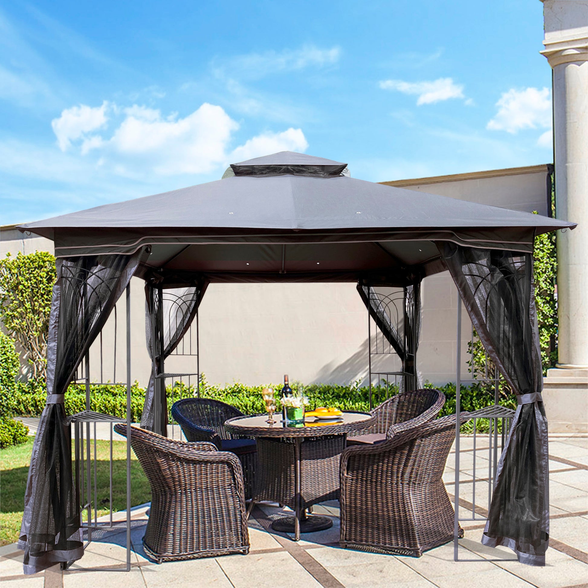 10 x 10 ft Patio Gazebo Tent - Free Shipping - aurelia-clothing-8955