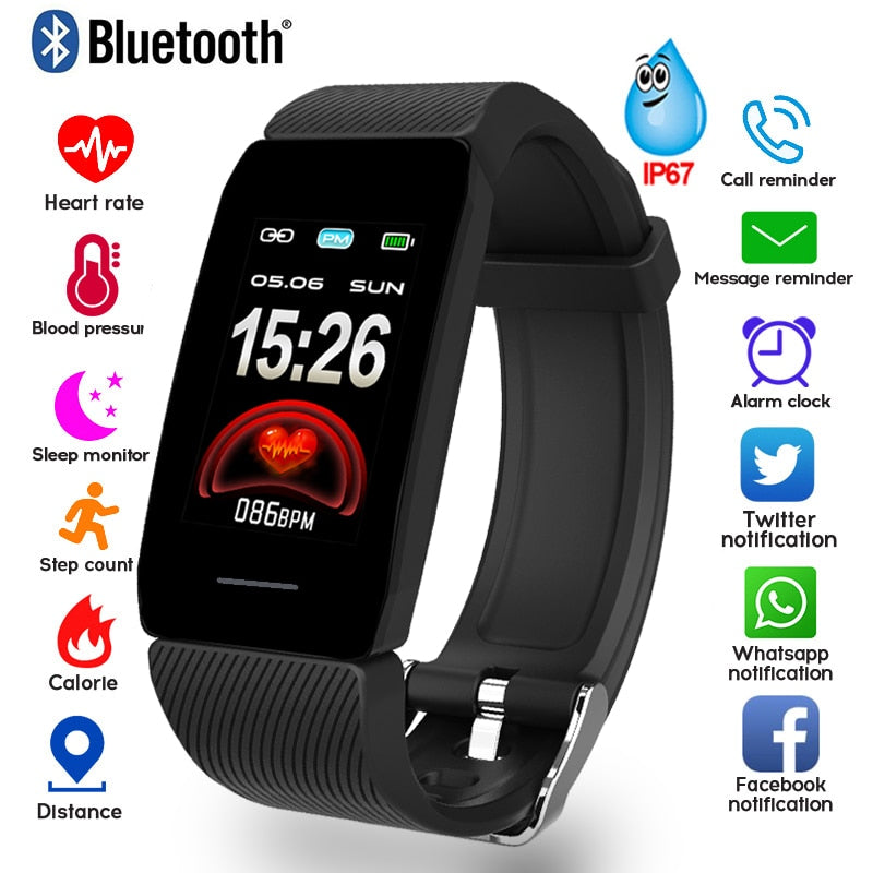 1.14 Smart Band Weather Display Blood Pressure Heart Rate Monitor Fitness Tracker Smart Watch Bracelet Waterproof Men Women Kids - Free Shipping - aurelia-clothing-8955