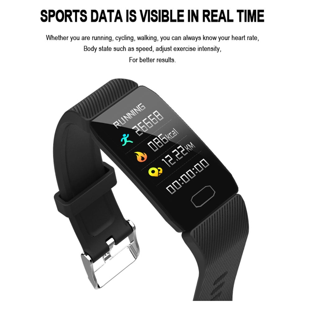 1.14 Smart Band Weather Display Blood Pressure Heart Rate Monitor Fitness Tracker Smart Watch Bracelet Waterproof Men Women Kids - Free Shipping - aurelia-clothing-8955