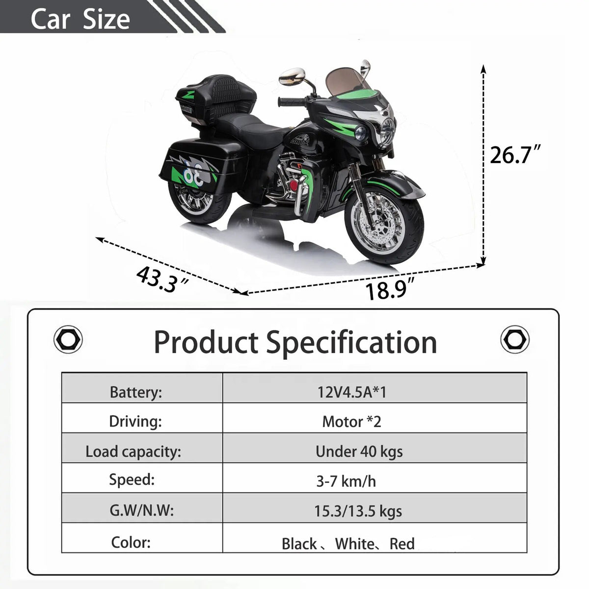 12V Kids Ride On Motorcycle, Toddler Toy-Free Shipping - aurelia-clothing-8955