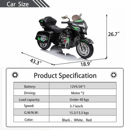 12V Kids Ride On Motorcycle, Toddler Toy-Free Shipping - aurelia-clothing-8955