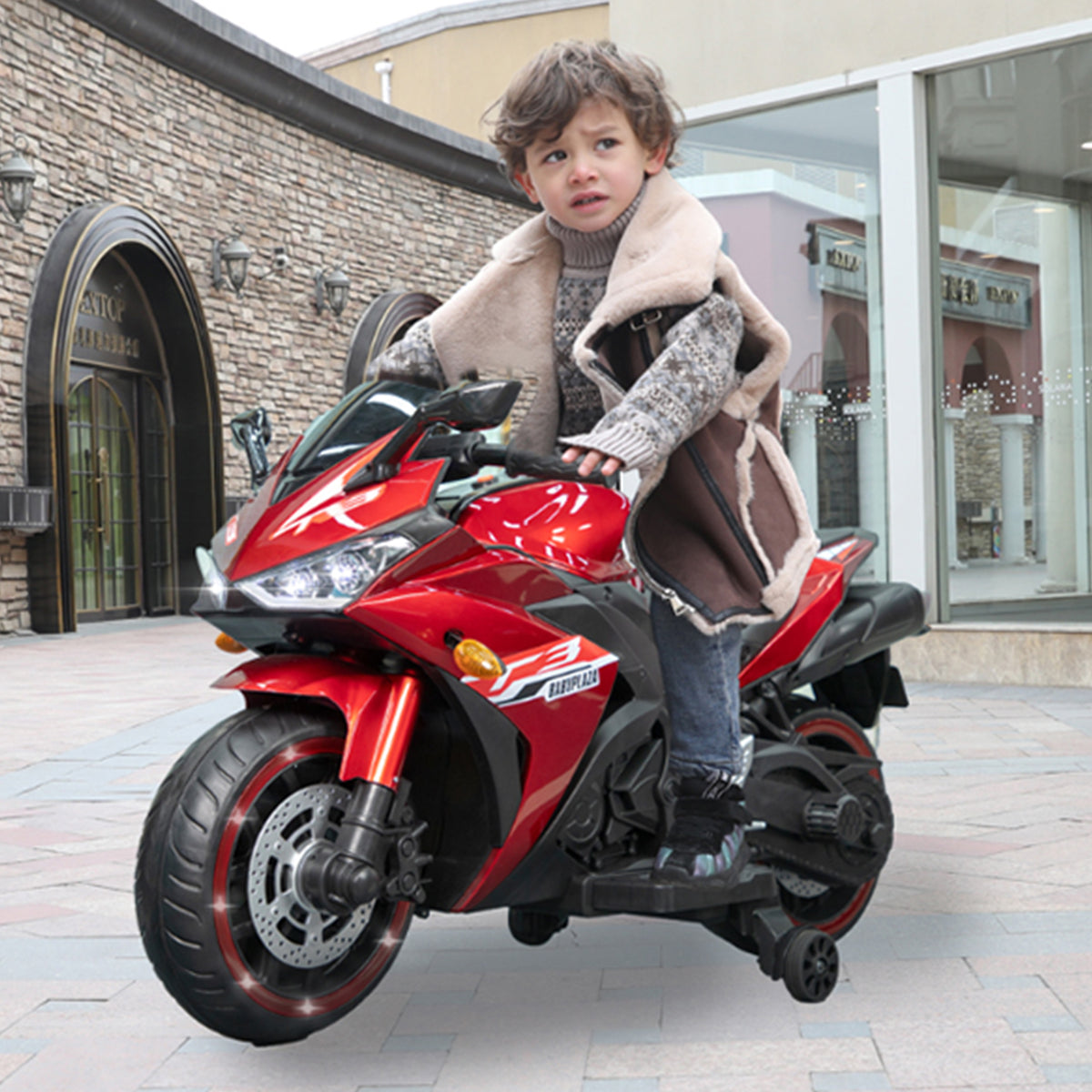 12V Motorcycle with Training Wheels  Free Shipping - aurelia-clothing-8955