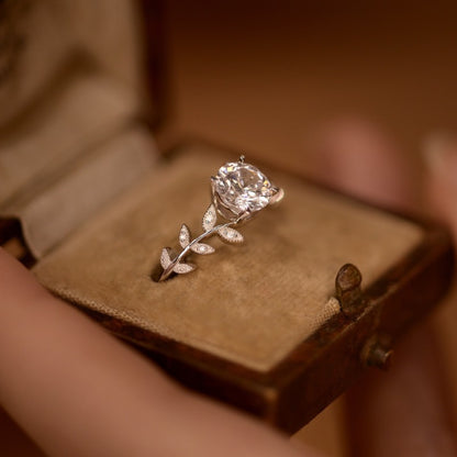 1 Carat Moissanite 925 Sterling Silver Leaf Ring-Free Shipping - aurelia-clothing-8955