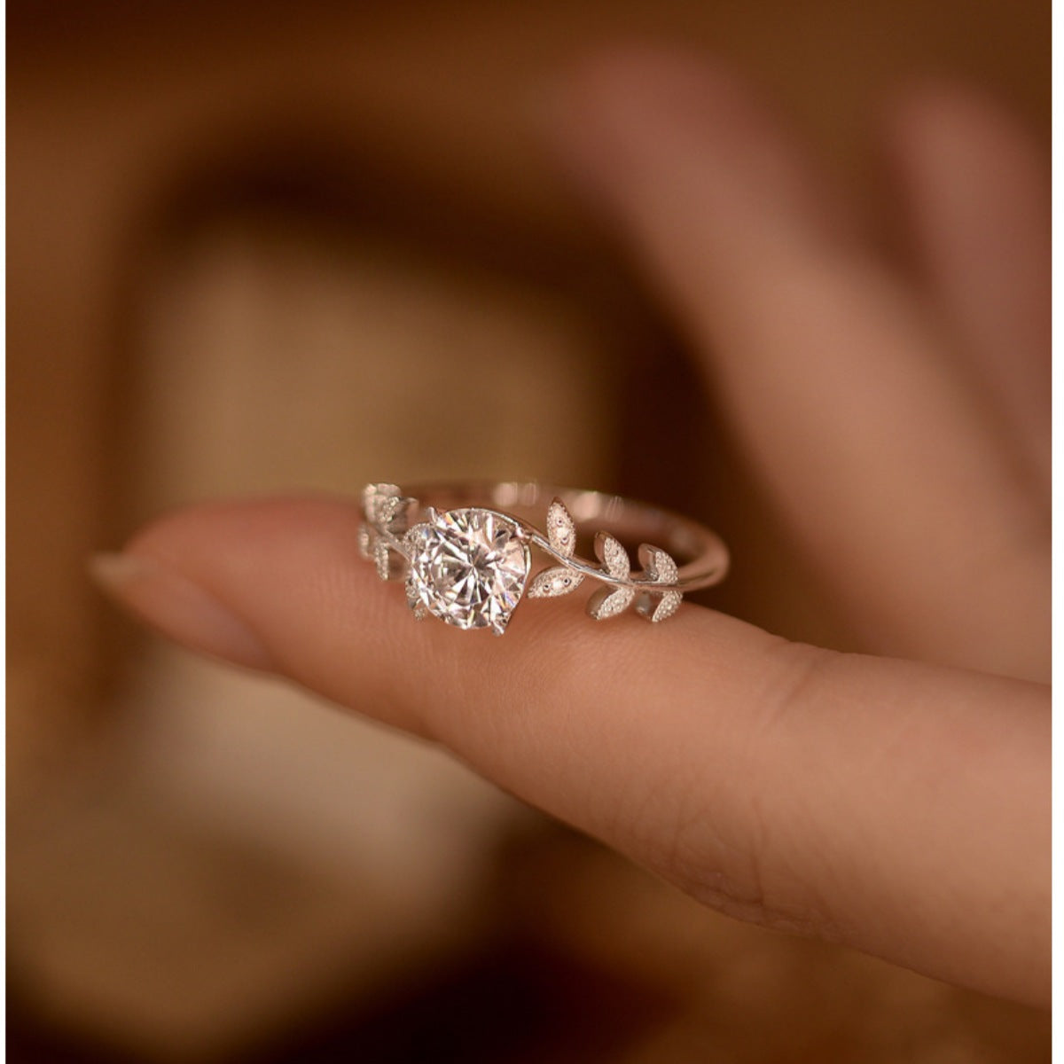 1 Carat Moissanite 925 Sterling Silver Leaf Ring-Free Shipping - aurelia-clothing-8955
