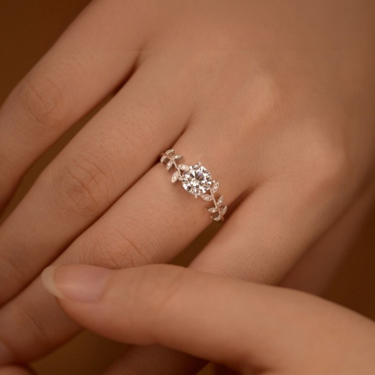 1 Carat Moissanite 925 Sterling Silver Leaf Ring-Free Shipping - aurelia-clothing-8955