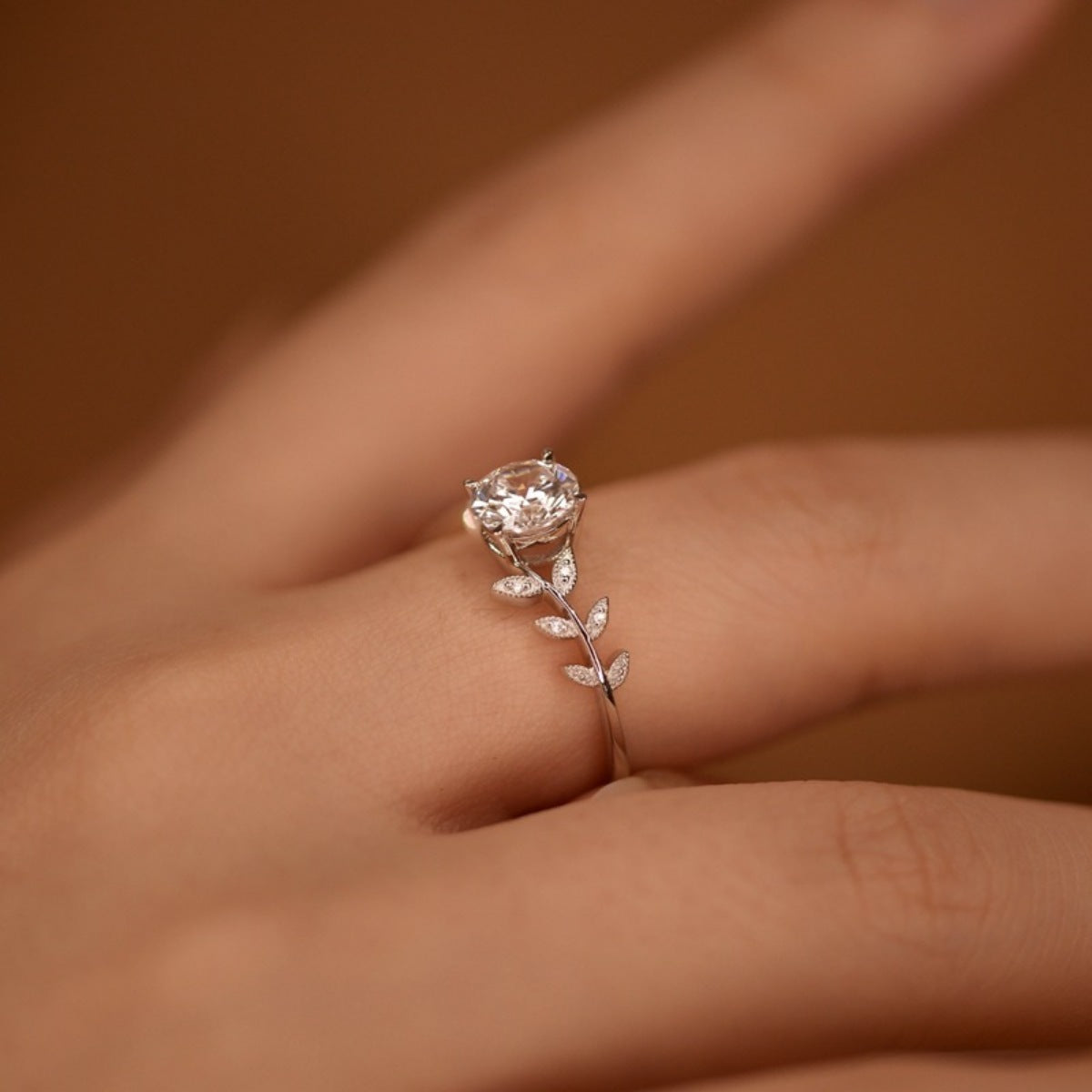 1 Carat Moissanite 925 Sterling Silver Leaf Ring-Free Shipping - aurelia-clothing-8955