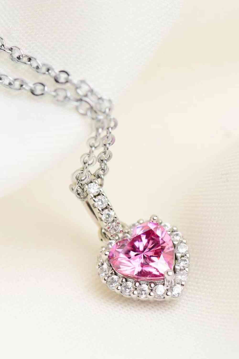1 Carat Moissanite Heart Pendant Necklace - aurelia-clothing-8955